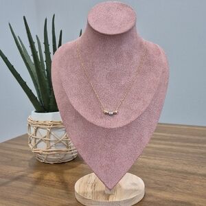 Elegant 10k Gold Necklace with 3 Hearts